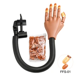 Nail Art Practice Tool Kit with Flexible Rubber Hand and Replaceable Nails (FFS - 01)