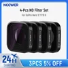 NEEWER 4 Pack Lens Filter ND Filter Kit Compatible with GoPro Hero 12 11 10 9, HD Optical Glass/Aviation Aluminum Golden Frame 1