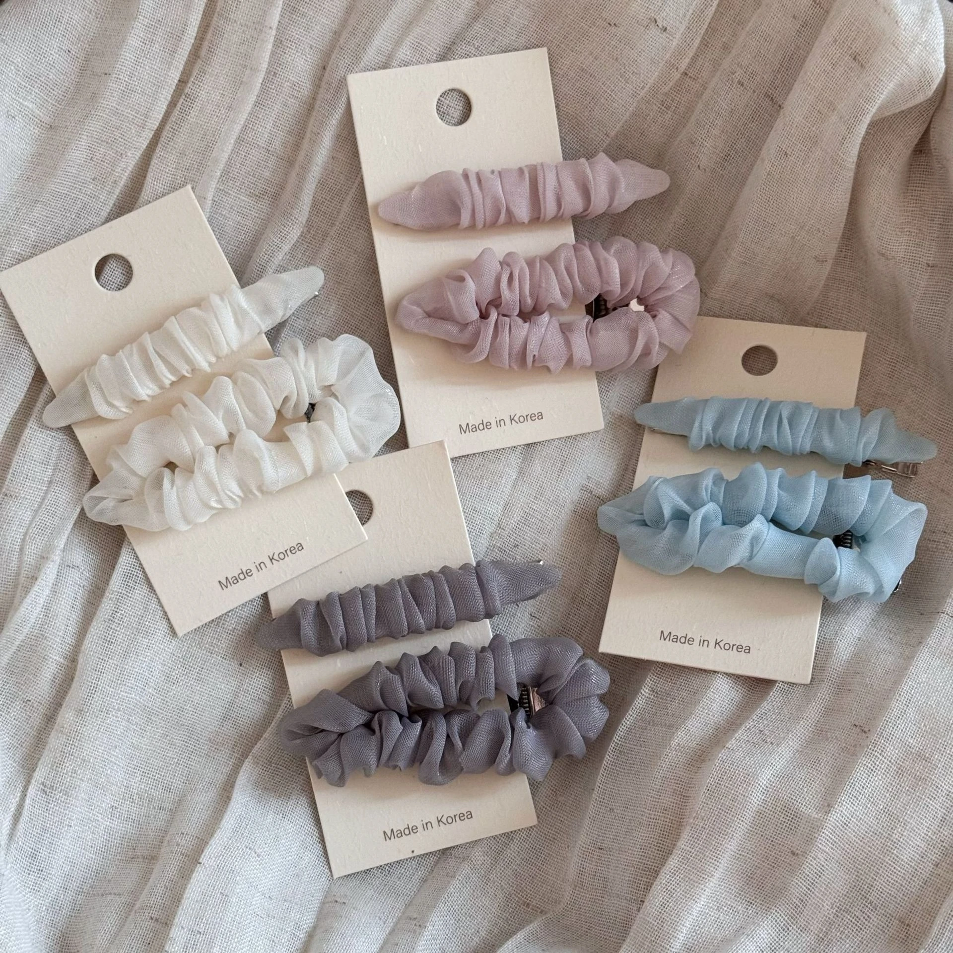Set di fermagli per capelli eleganti alla francese, in organza a rete, fermagli irregolari, fermagli semplici per frangia, accessori per capelli alla moda per donna