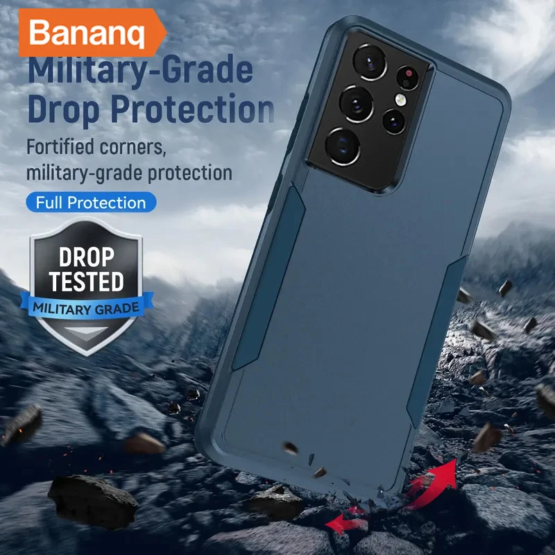 

Bananq Shockproof Armor Case For Samsung S24 S23 S22 S21 Ultra S10 Plus S20 FE Cover For Galaxy A14 4G A54 5G A04S A05S A15