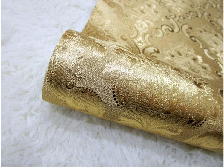 TV Background Gold Foil Wallpaper American Luxury Damascus Floral Blue Red Black Golden Wallpaper Roll 10 S16d4da25dcf840d0a7a82d1a879f726bF