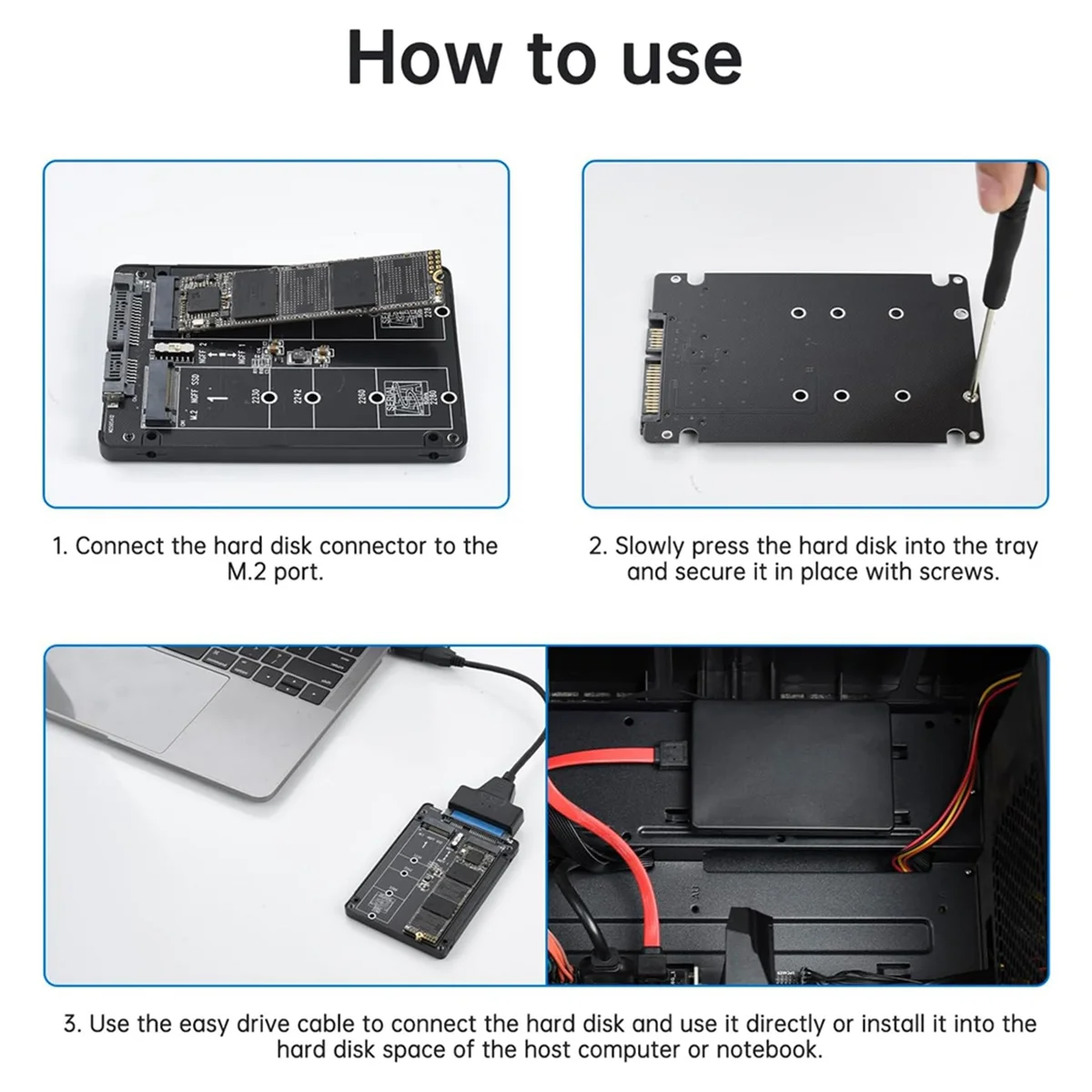M.2 SATA (NGFF) to SATA 3.0 어댑터 카드, 듀얼 NGFF B 키, B & M 키, M.2 NGFF SDD to 2.5 인치 SATA III 컨버터 어댑터