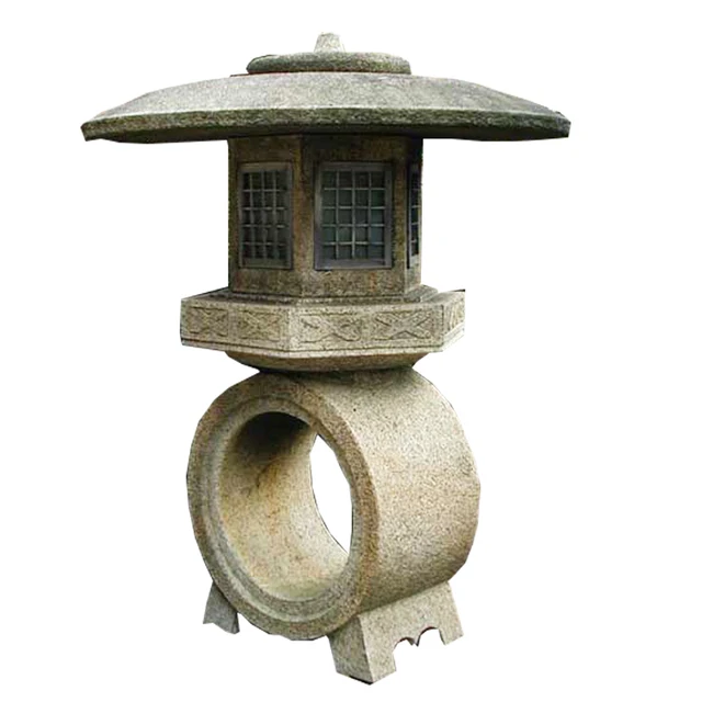 Natural Stone Pagoda Hourayi And Stone Garden Lantern Lighting