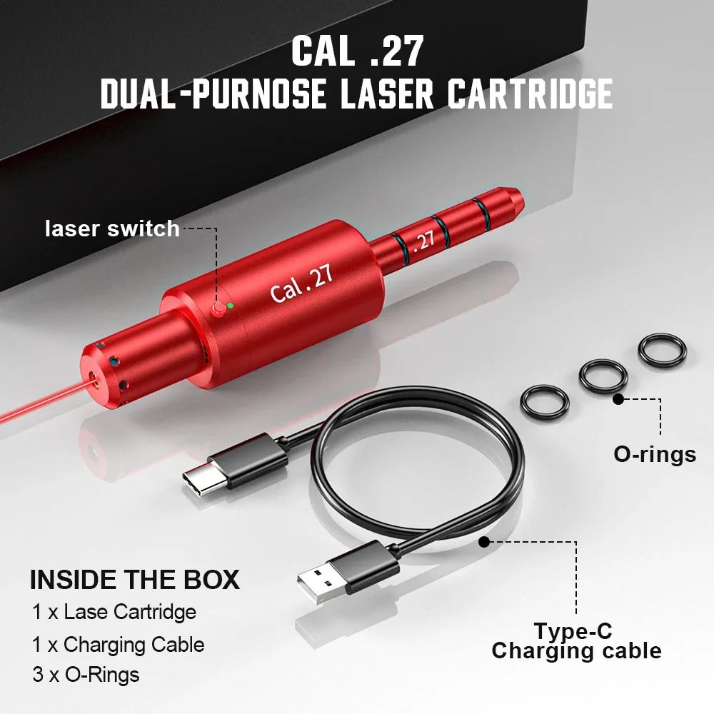 Dual-Purpose .27 Laser Training Red Dot Sight with Magnetic Powder Precise Aiming Home Garden Outdoor Sports Shooting