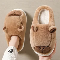 Plush Cartoon Slippers Closed Toe Slippers Fluffy Couple Slippers Men Womens Non-Slip Furry Animal Slippers Indoor Bedroom Shoes 1
