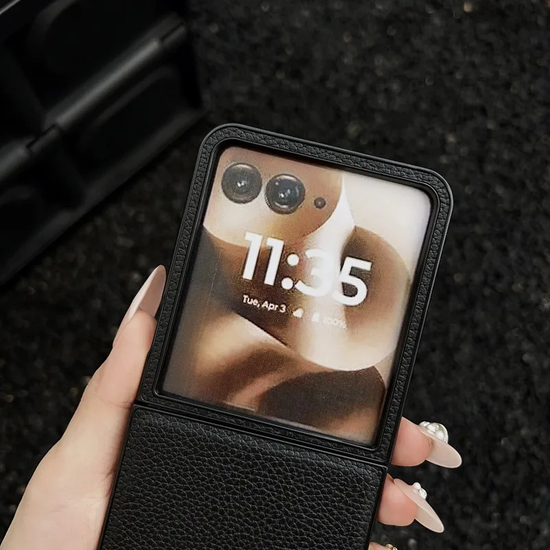 Elegant Litchi Leather Pattern Anti-Drop Phone Case