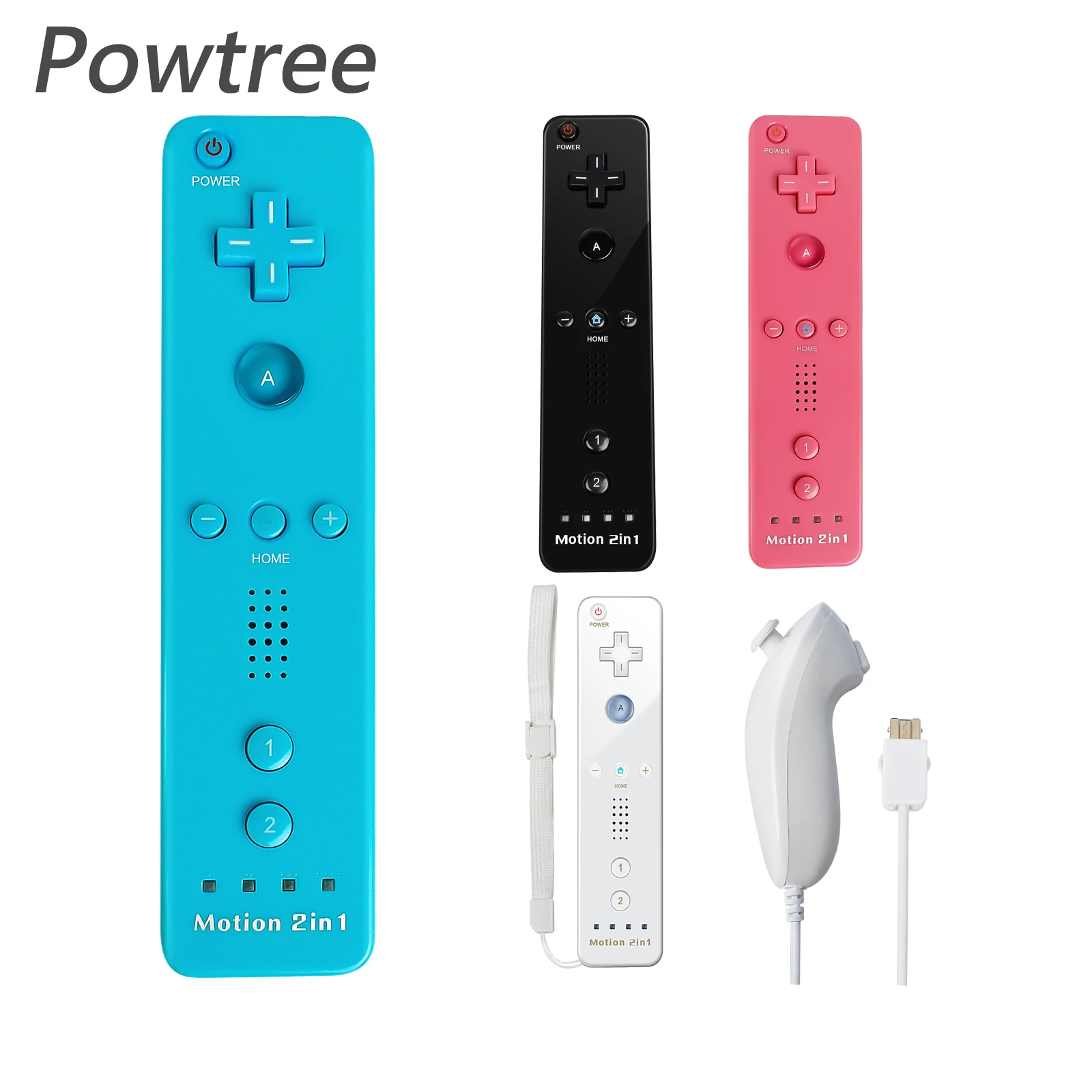 Wireless Gamepad For Nintend Wii Joystick 2 in 1 Joystick Joypad   Optional Motion with  rope protector