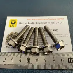 Premium Gr5 Titanium Hexagon Flanged Screws/Bolts - 60mm