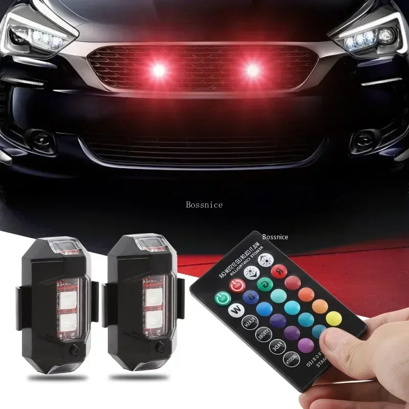 Télécommande des feux d'avertissement LED RGB pour drone, avec boutons colorés pour changer les modes d'éclairage.