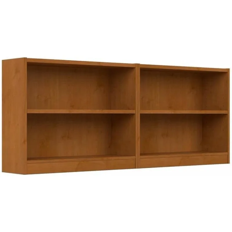 

Bush Furniture Universal Small 2 Shelf Bookcase in Natural Cherry - Set of 2