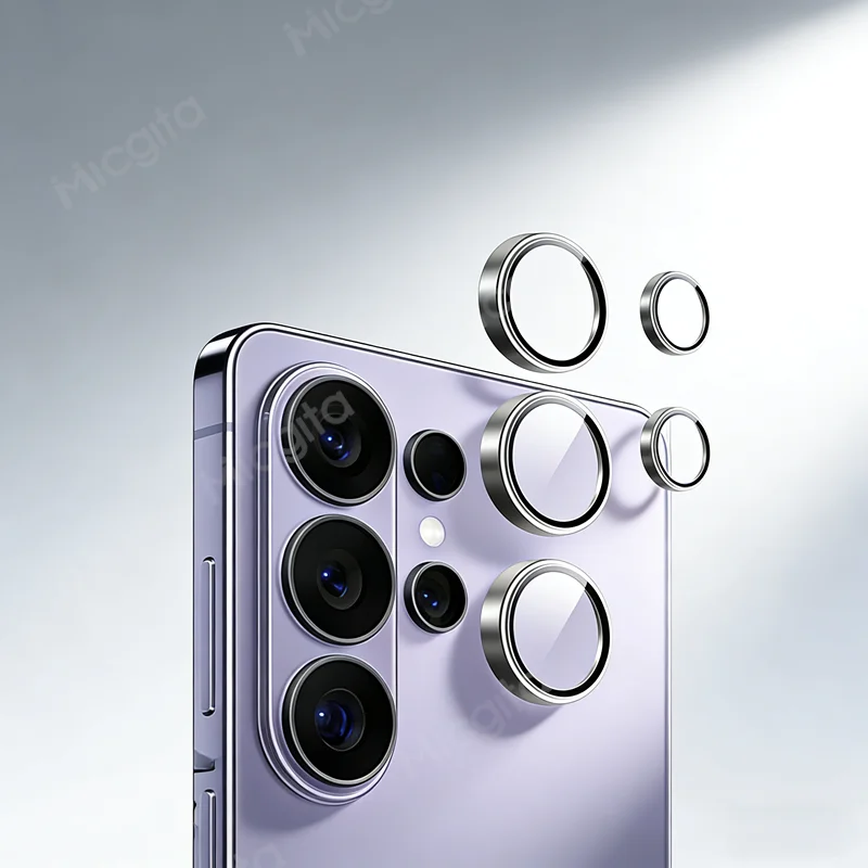 Premium 3D Full Cover Camera Protector - Shockproof Metal Ring with Tempered Glass