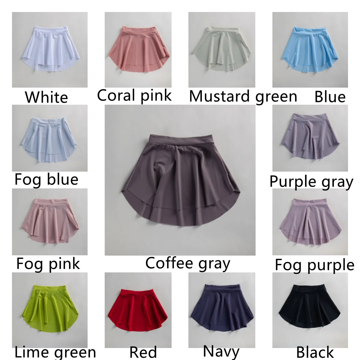 Heißer Verkauf Hohe Qualität Viele Farben Nylon Spandex Yoga Sport Kinder Mädchen Frauen Erwachsene Ballett Tanz Röcke – Detail 24
