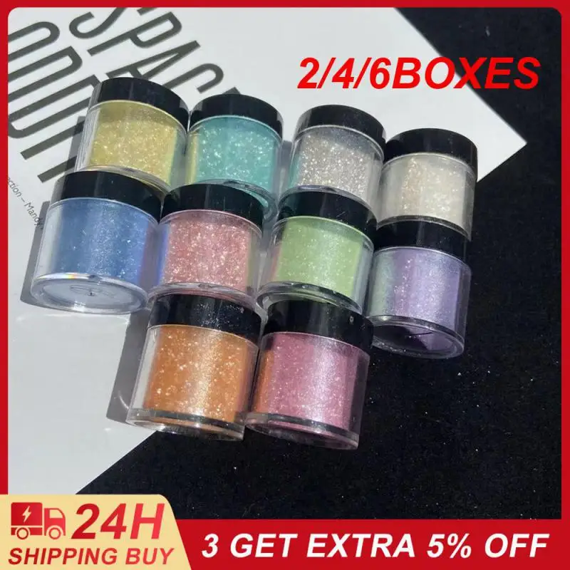 2/4/6 Scatole Art Glitter Facile Da Colorare Aurora Glitter Powder Nail Art Glitter Firm E Long-Lasting Nail Glitter 1 Custodia