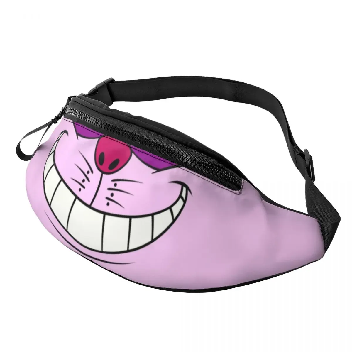 

Happy Cheshires Cat Fanny Bag Custom Grinning Smile Crossbody Waist Pack Women Men Running Phone Money Pouch