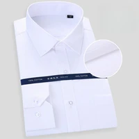 Office Men Shirt 100% Cotton Oversized Button Up Shirt  Anti-wrinkle Longsleeve Shirt for Men White Business Slim Fit Shirt Men