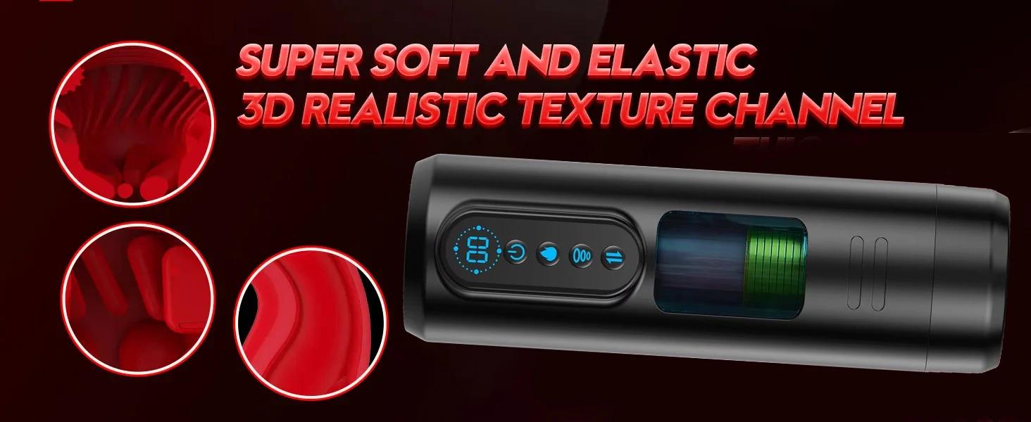 HeartCaptor Automatic Male Masturbator with 9 Sucking Thrusting Vibrating Modes LCD Display Heating TPE Cup - Details 5