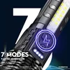 Powerful XHP50 LED Flashlight Waterproof Torch With Side Light 7 Modes Camping Fishing Lantern Type C Rechargeable Zoom Lamp 2