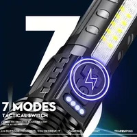 Powerful XHP50 LED Flashlight Waterproof Torch With Side Light 7 Modes Camping Fishing Lantern Type C Rechargeable Zoom Lamp 2
