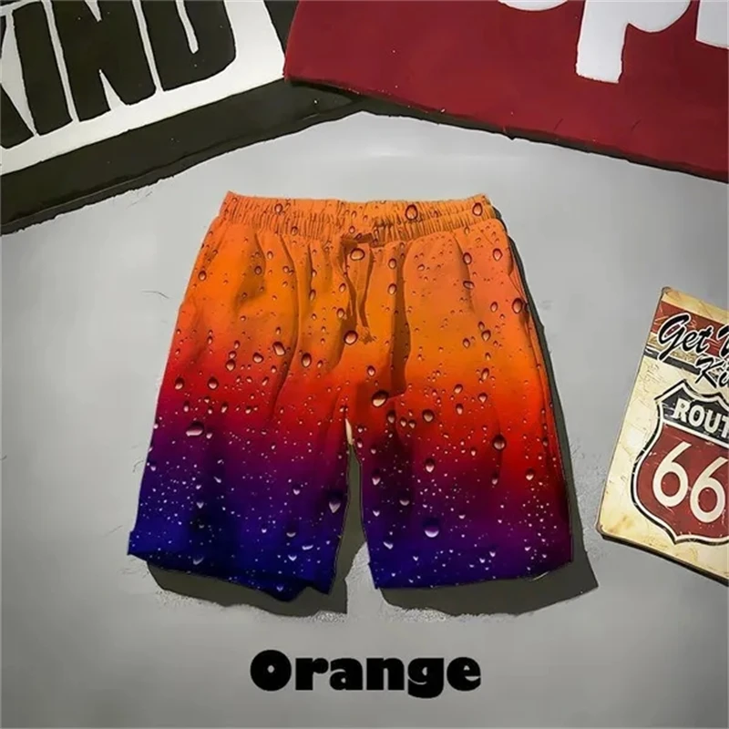 Summer Cool Water Drops 3D Print Shorts Men Street Pop Funny Beach Short Pants Fashion Skateboard Swimming Shorts Men Women