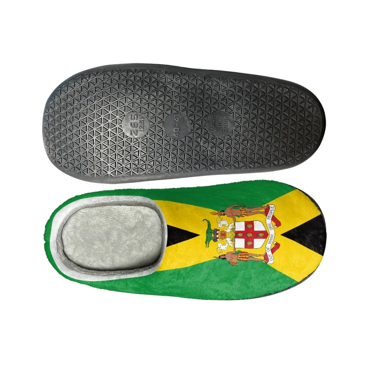Jamaican Flag Print Casual Men's Slippers Comfortable Women's Home Flat Cotton Slippers Autumn Winter Warm Couple Home Footwear