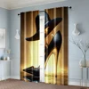 2pcs, Curtains 2D print Modern high heels Machine Washable (without rod) Thermal Insulation, and Room Darkening Functions Ldeal 6