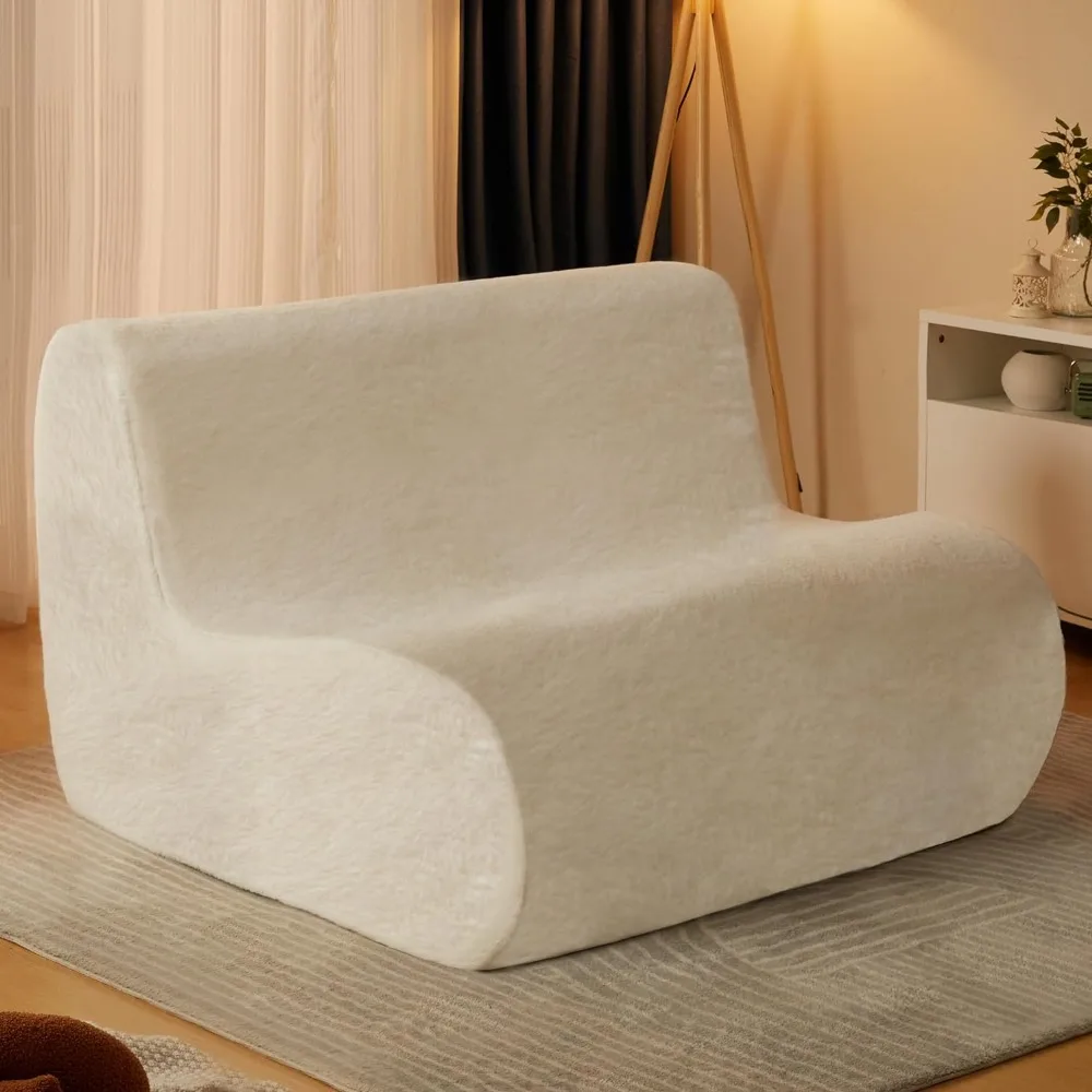 Loveseat Bean Bag Chair, Bean Bag Couch Lazy Beanbag Sofa Large Armless Comfy Chair Sofa,with High Density OnePiece Foam Filling