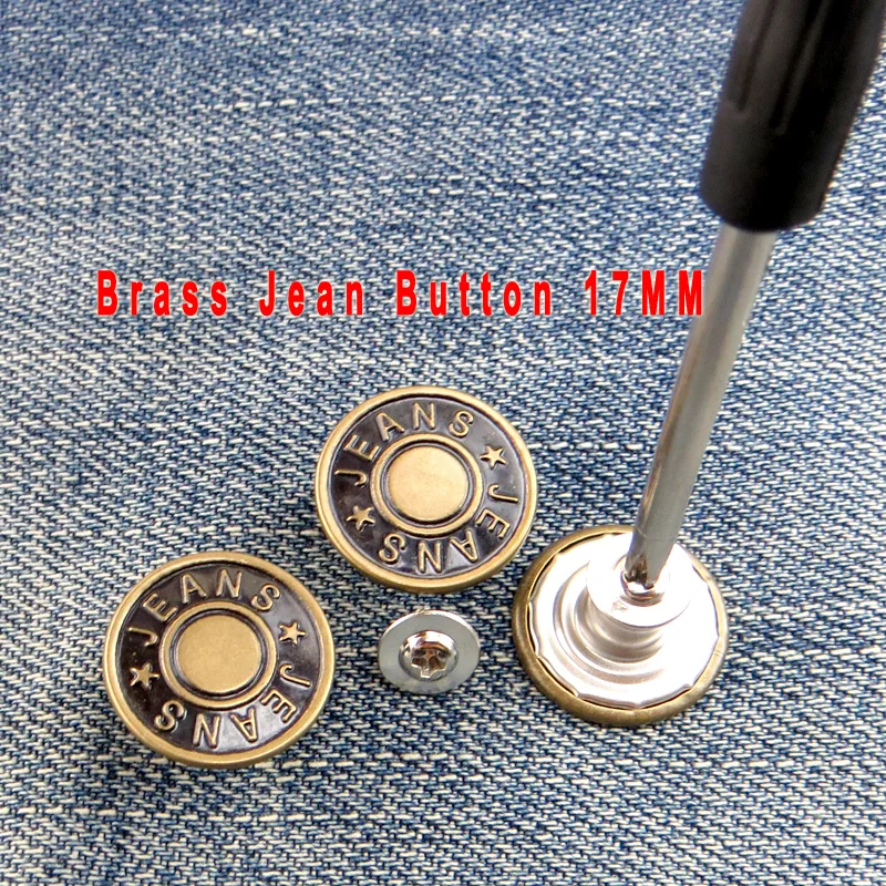 30PCS Screw Bronze Tone Metal Button 17MM For Clothing Pants Jeans Fits  Waist Adjust No Nail Jean Button Screwdriver MJB-418