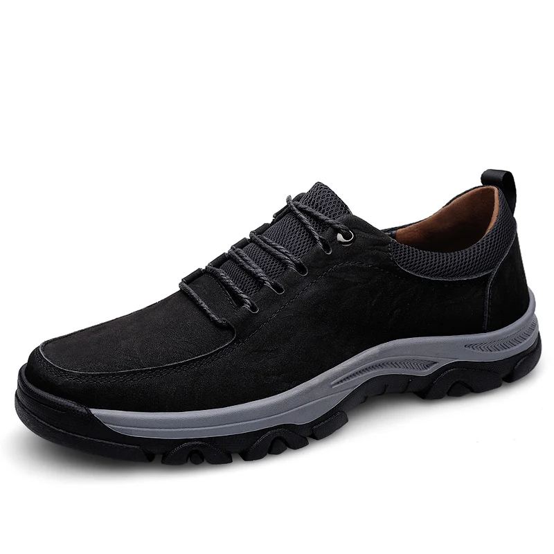 

Engtoy Men Hiking Shoes Outdoor Mountain Boots Winter Men's Shoes Wear-resistant Men Genuine Leather Shoes Male Sneakers