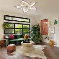 Ventilateurs de plafond modernes avec lumières, lampe de ventilateur avec télécommande, éclairage de ventilateur 3 couleurs, ventilateur de plafond pétale pour chambre/salon 6