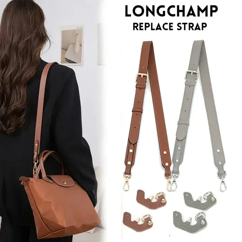 NEW Bag Adjustable Shoulder Strap For Longchamp Small Short Handle Bag Modified Messenger Strap Real Leather luxury natural real leather fashion mini niche first layer cowhide lady messenger bag leather shoulder casual small square bag