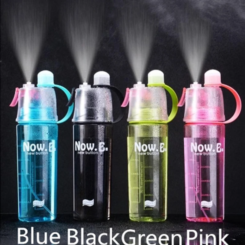 2 In 1 Sports Water Drinking Bottle Misting Spray