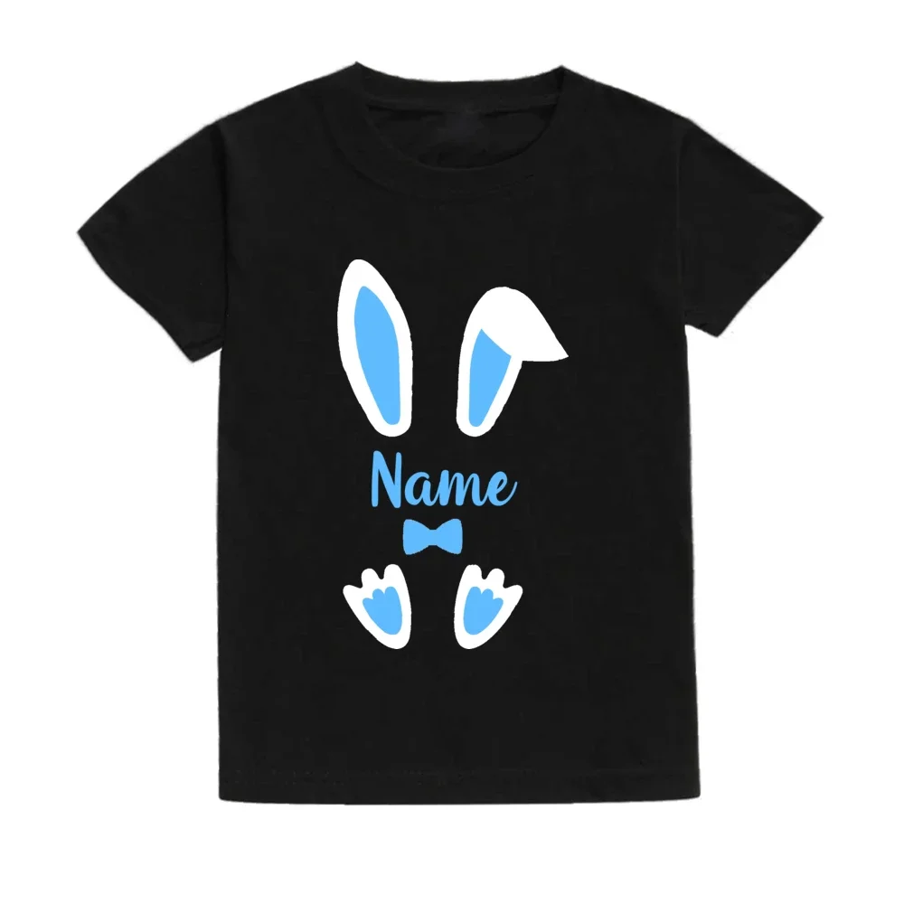 Personalized Kids Easter Shirt Custom Name Child Bunny T-Shirt Boys Girls Clothes Easter Party Brothers and Sisters Shirts 5