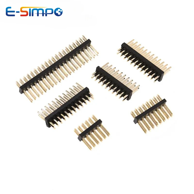 10개 1.0mm 1.27mm 2.0mm 2.54mm 핀 헤더 더블 로우 남성형 1/240P 분리형 PCB 보드 커넥터 스트립 핀헤더 1*2/2P 4P 6-40p