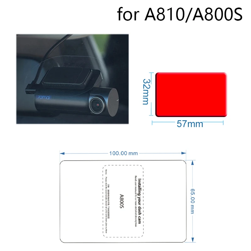 70mai Dash Cam Mount camera mount camera mounting bracket dvr bracket holder dash cam bracket For 70mai Dash CamA810 Set Static Sticker VHB Sticker and Static Stickers