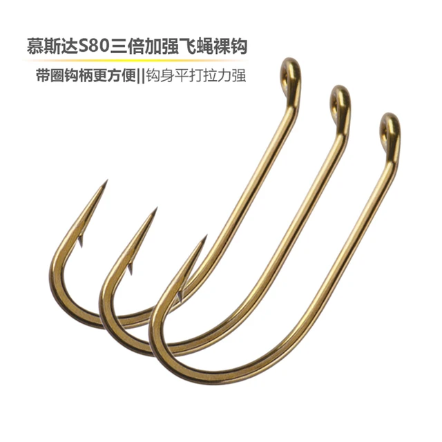Mustad brand authorized 40pcs 2sizes assorted S80 3Xstrengthened nymph&wet fly  hook sproat bend extra heavy trout fly tying hook - AliExpress