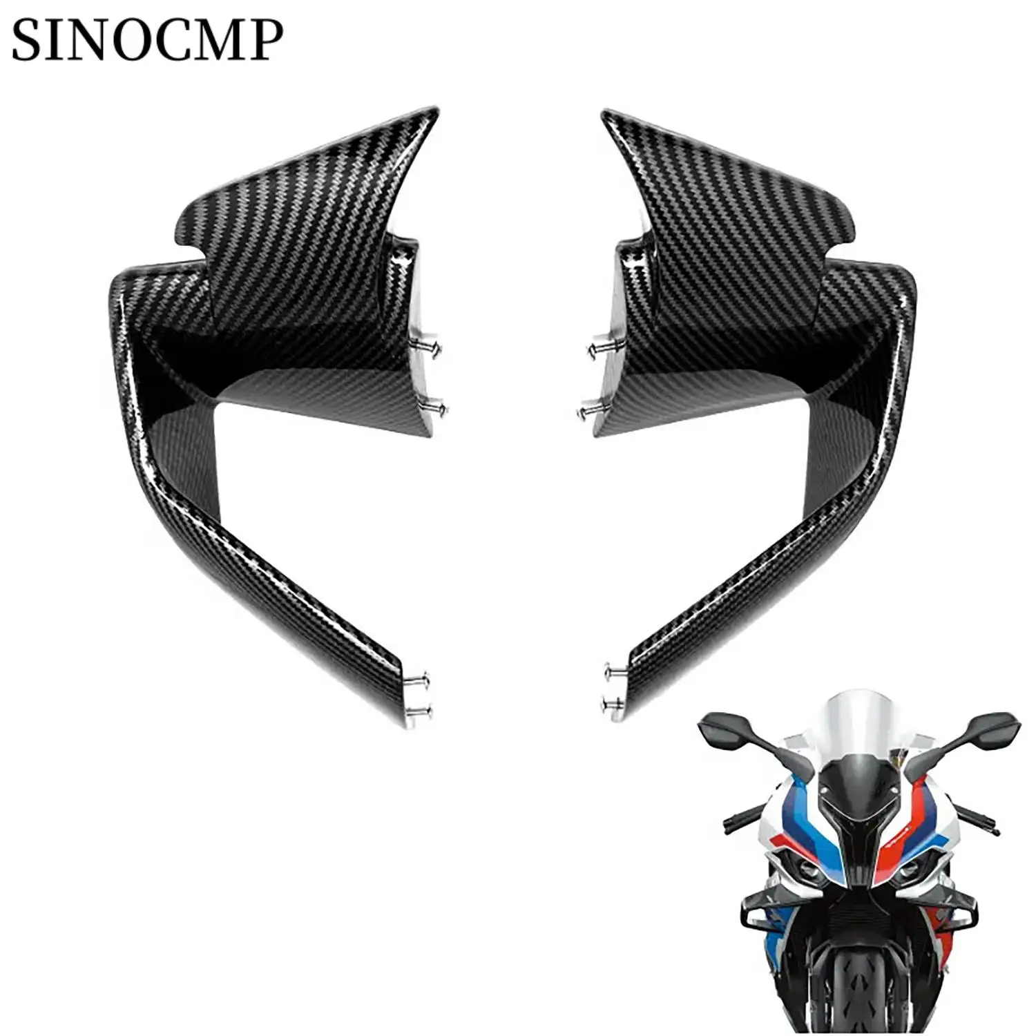 Motorcycle Front Spoiler Fxed Wind Winglets for BMW S1000RR M1000RR-Carbon Fiber Motorcycle Parts Full Fairing Kits