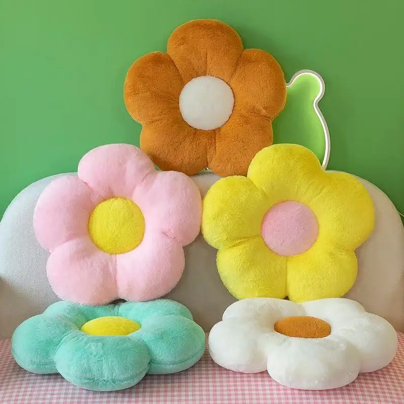 Flower Plush Throw Pillow Soft Plant Chair Cushion Living Bedroom Home Decorative Pillows Sofa Cushions Birthday Gifts