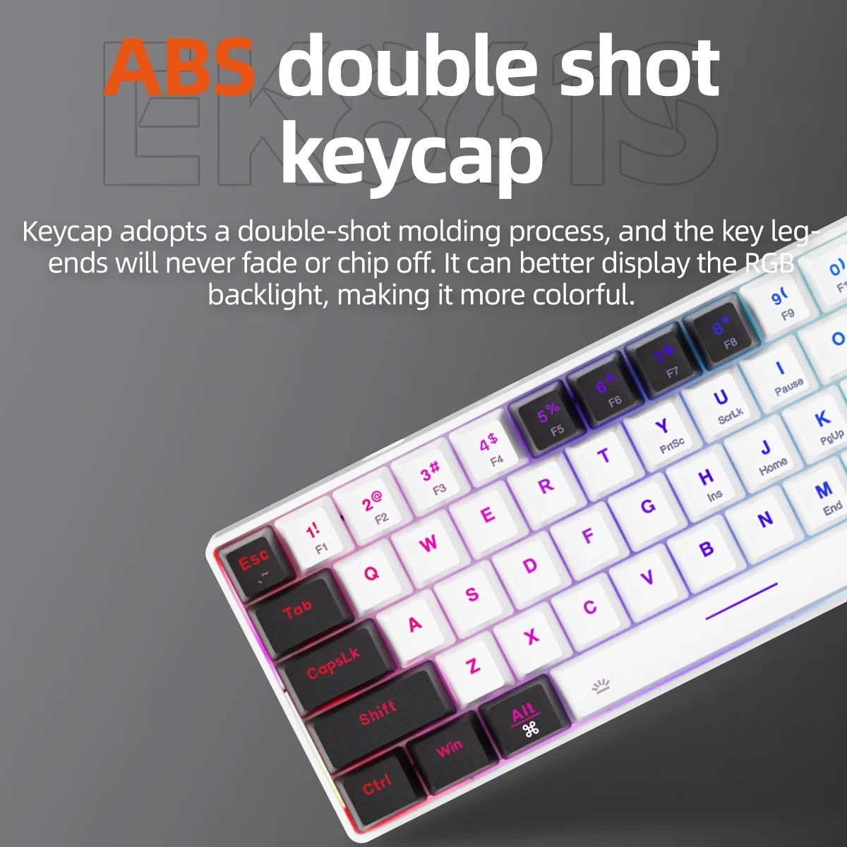 Thick Pom Keycaps|dareu Ek861s Rgb 61-key Mechanical
