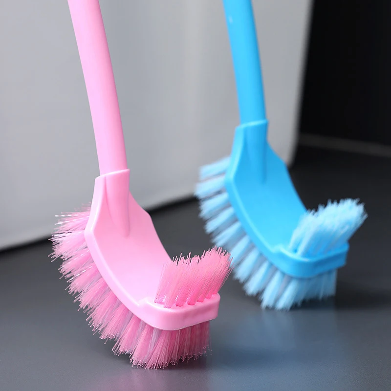 Toilet Brush Set Cleaning Toilet Brush Plastic Long Handle Double-Sided Dead Corner Cleaning Brush Soft Bristled Toilet Floor Seam