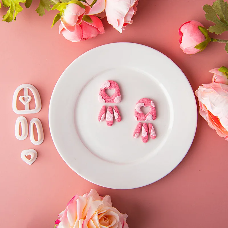 Geometric Shape Soft Pottery Polymer Clay Cutter Ellipse Hollow French Earrings Cut Mold Earring Jewelry Pendant Making