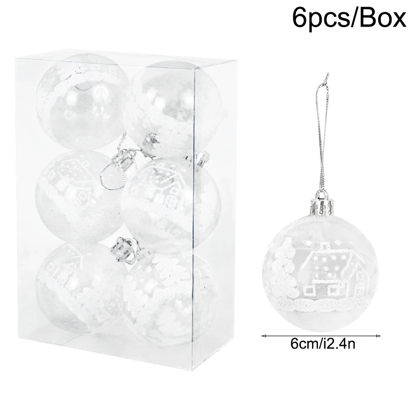 6pcs/1box Christmas Balls Christmas Tree Ornaments Xmas Ball Hanging Tree Pendants Home Party Decor New Year Gift Noel Navidad images - 6