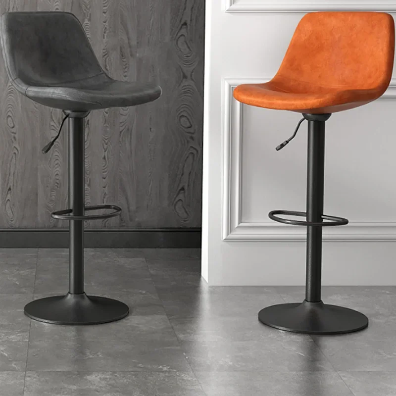 

Nordic Counter Bar Chair Rotate Modern Swivel Backrest Bar Stool Home Designer Metal Lounge Tabourets De Bar Household Products