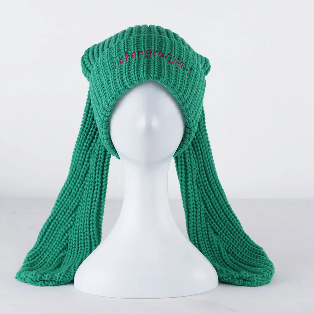 

Knitted hat Super Long Rabbit Ear Hat beanie Balaclava surgical caps surgery adventure time top hats skullies beanies Wool hats