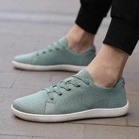Simple Wide Footed Men's and Women Universal Mesh Breathable Sports Shoes Lightweight Soft Sole Zero Drop Sole Casual Flat Shoes - Image 4