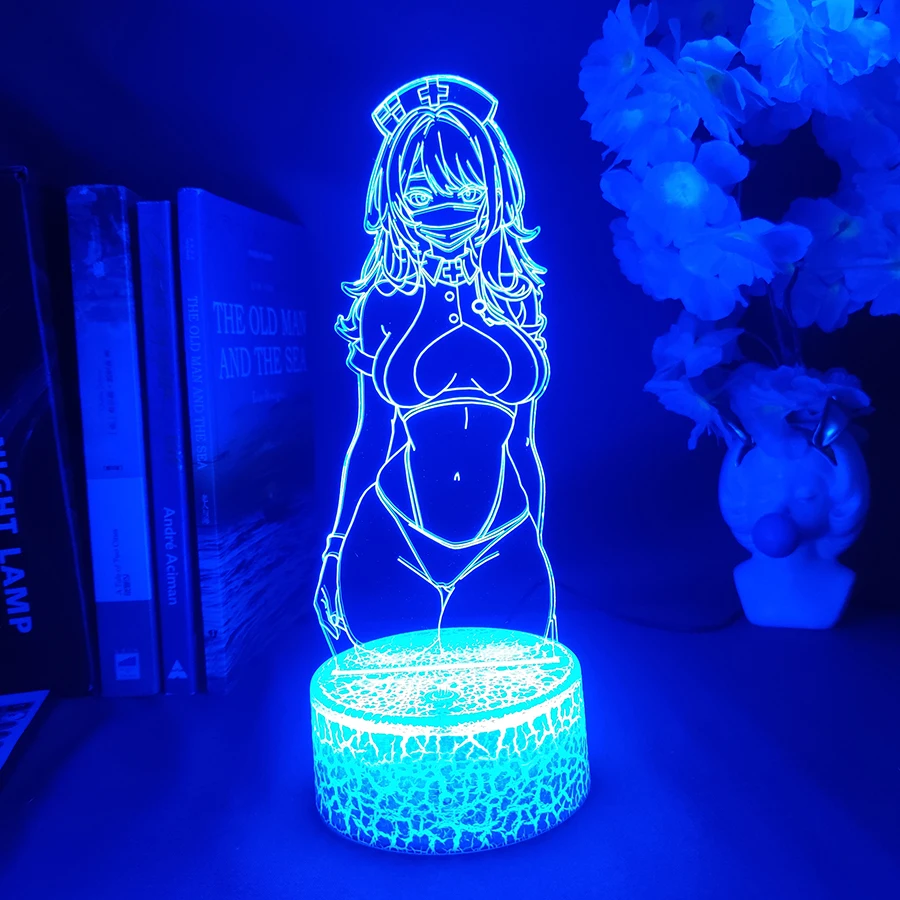 헨타이 램프 운명 애니메이션 피규어 LED 야간 조명, 친구를 위한 다채로운 선물, 남성 침실 테이블 장식, 섹시한 소녀 조명 아트