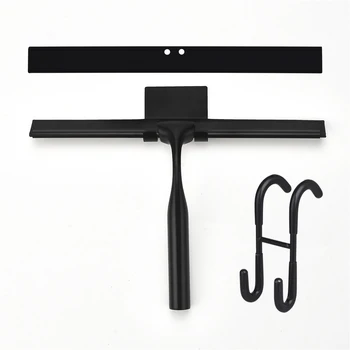 Squeegee 10'' 12'' 14'' INCH Black Rubber Silicone Shower Cleaner with hook Stainless Steel Scraper Bathroom Car Window Tools 1