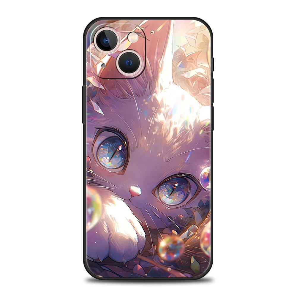 Adorable Cat Silicone Phone Case Cover - Soft Shell Design