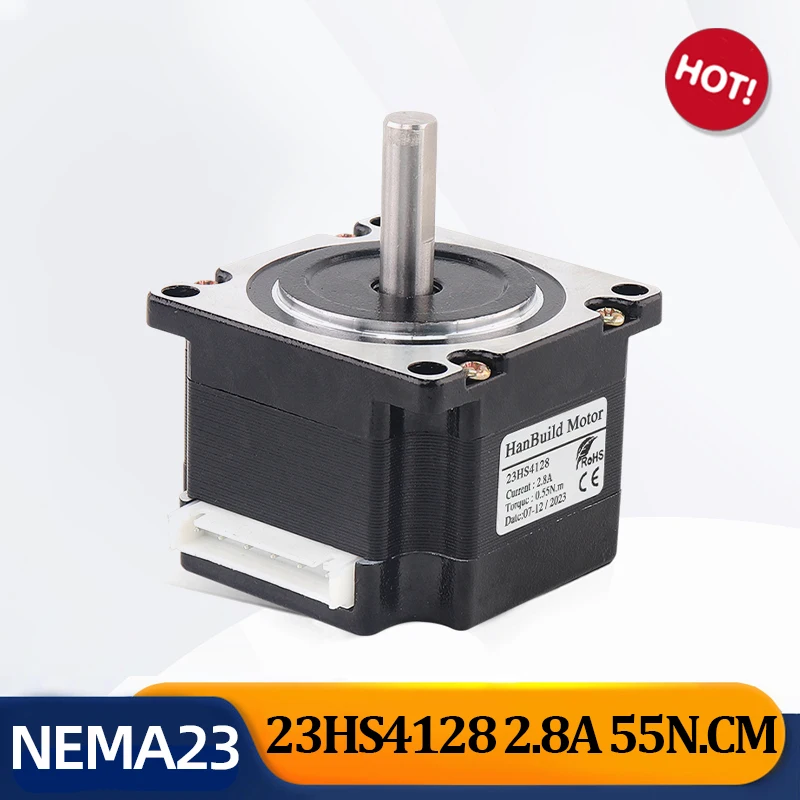 

Гибридный шаговый двигатель NEMA23Hybrid, 12 В, 55 нм, см, 2,8 А, H41 мм, фото/8 мм, 23HS4128, для 3D-принтера, ЧПУ, шаговый двигатель
