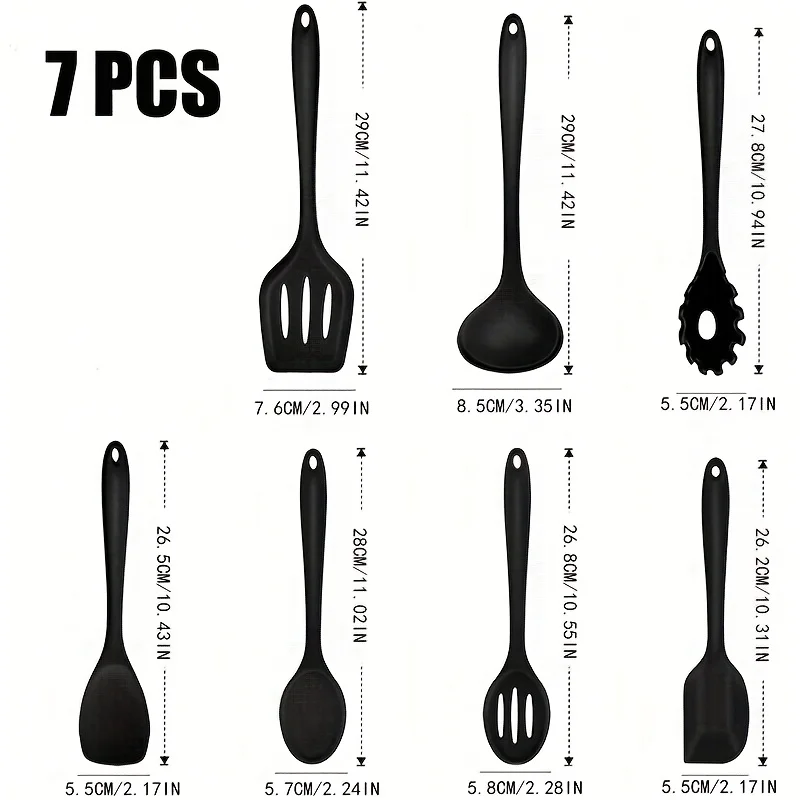 Premium 7-Piece Non-Stick Silicone Kitchen Utensil Collection