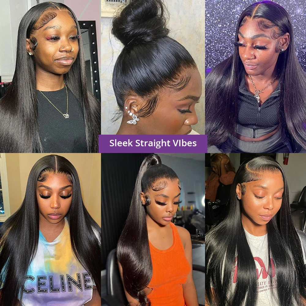 360 Glueless Full Lace Frontal Wig Human Hair PrePlucked Brazilian Bone Straight 13x4 HD Lace Frontal Human Hair Wigs Women